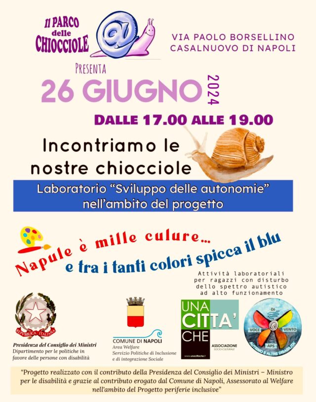 Parco delle Chiocciole: dalla periferia napoletana un gruppo di ragazzi  autistici per inaugurare un nuovo progetto - Napolisera